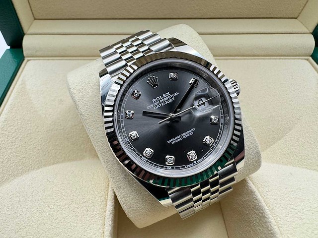 Rolex datejust 41 126334 | rhodium diamond dot dial | jubilee | unworn | 2026 - afbeelding 5 van  12
