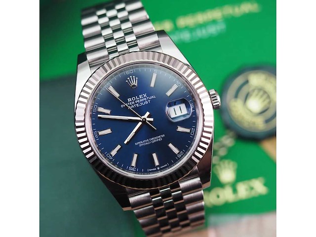 Rolex datejust 41mm blue dial 2023 full set - afbeelding 1 van  6