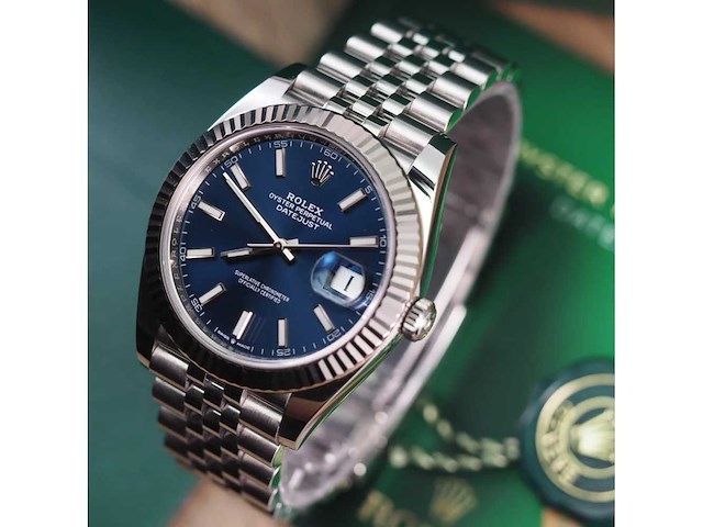 Rolex datejust 41mm blue dial 2023 full set - afbeelding 1 van  6