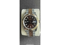 Rolex datejust 41mm chocolate 2024 full set - afbeelding 4 van  8