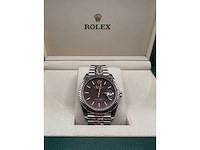 Rolex datejust 41mm chocolate 2024 full set - afbeelding 5 van  7