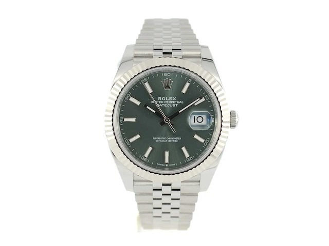Rolex datejust 41mm mint green 2025 full set - afbeelding 4 van  9