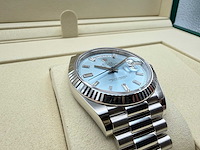 Rolex day-date platina | "ice" blue | baguettes | unworn | 2026 - afbeelding 10 van  12