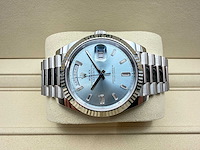 Rolex day-date platina | "ice" blue | baguettes | unworn | 2026 - afbeelding 7 van  12