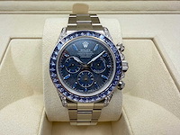 Rolex daytona 116509 | blue sapphire bezel | sheen obsidian dial | new | 2021