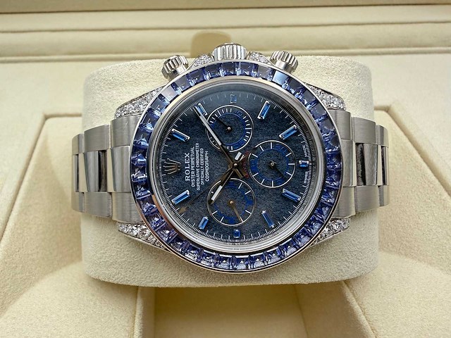 Rolex daytona 116509 | blue sapphire bezel | sheen obsidian dial | new | 2021 - afbeelding 7 van  12