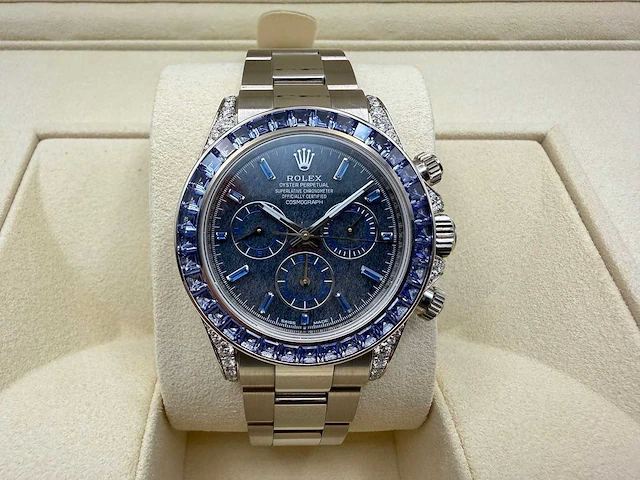 Rolex daytona 116509 | blue sapphire bezel | sheen obsidian dial | new | 2021 - afbeelding 1 van  12