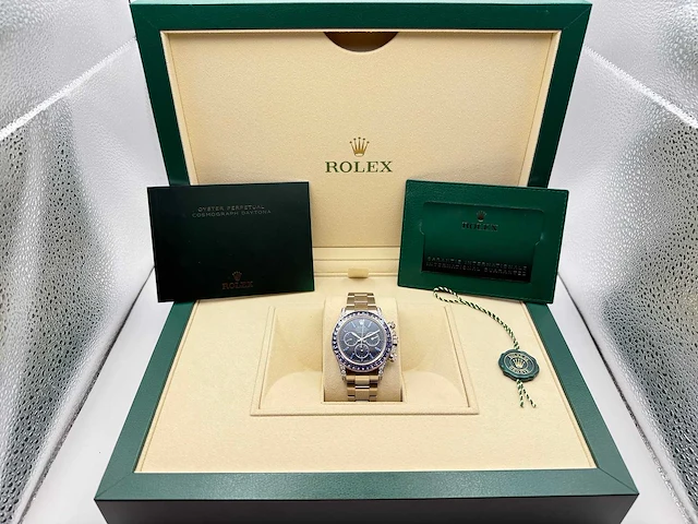 Rolex daytona 116509 | blue sapphire bezel | sheen obsidian dial | new | 2021 - afbeelding 4 van  12