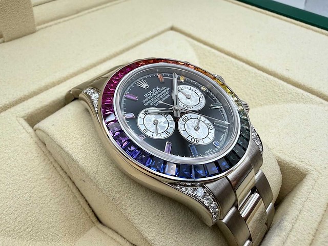 Rolex daytona "rainbow" custom diamonds | 116509 | 2021 - afbeelding 12 van  12