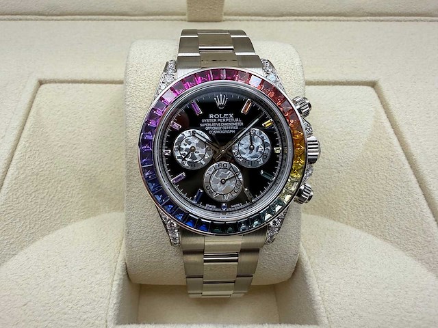 Rolex daytona "rainbow" custom diamonds | 116509 | 2021 - afbeelding 1 van  2