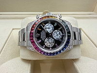 Rolex daytona "rainbow" custom diamonds | 116509 | 2021 - afbeelding 6 van  12