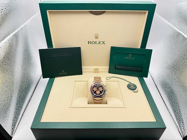 Rolex daytona "rainbow" custom diamonds | rose gold | 116509 | 2020+ - afbeelding 3 van  8
