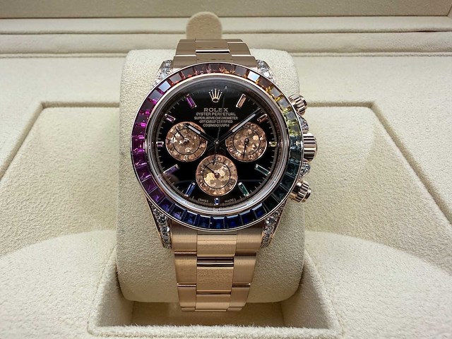 Rolex daytona "rainbow" custom diamonds | rose gold | 116509 | 2020+ - afbeelding 1 van  4