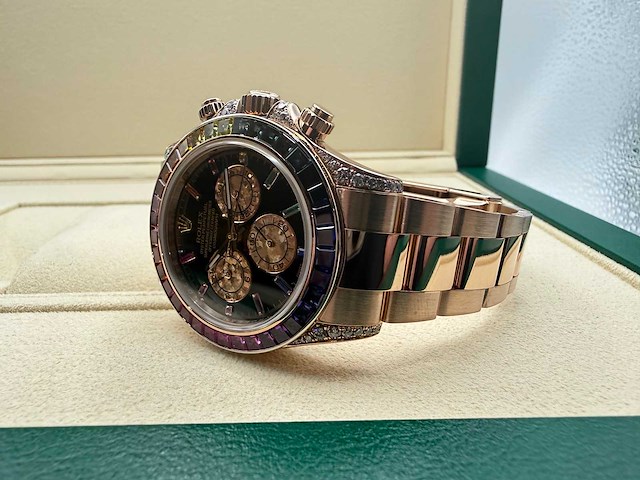 Rolex daytona "rainbow" custom diamonds | rose gold | 116509 | 2020+ - afbeelding 3 van  14