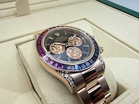 Rolex daytona "rainbow" custom diamonds | rose gold | 116509 | 2020+ - afbeelding 13 van  14