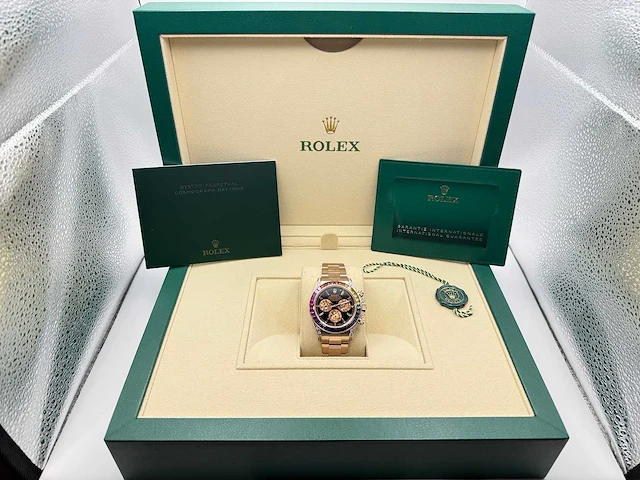 Rolex daytona "rainbow" custom diamonds | rose gold | 116509 | 2020+ - afbeelding 6 van  14