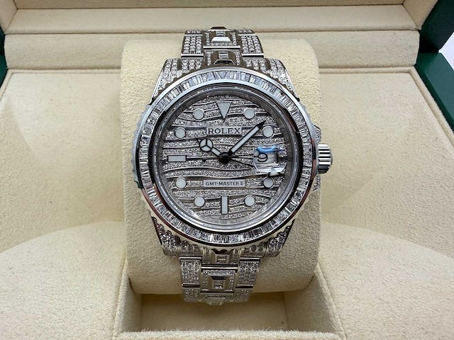 Rolex gmt-master ii | "iced out" | 2018 | like new - afbeelding 1 van  12