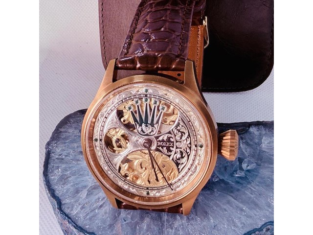 Rolex horologisch kunstwerk - polshorloge met antiek uurwerk serienummer 151865 - afbeelding 1 van  11