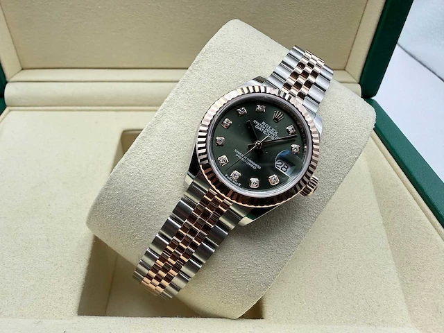 Rolex lady-datejust 28 279271 | jubilee | olive green diamond-set dial | unworn | 2026 - afbeelding 3 van  6