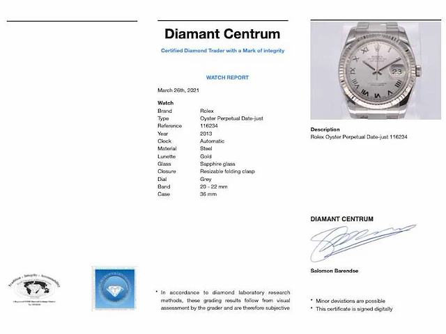 Rolex oyster perpetual datejust horloge - afbeelding 7 van  15