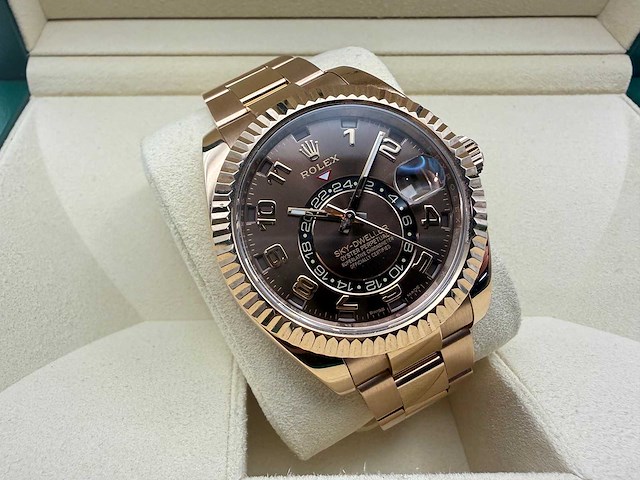 Rolex sky-dweller | choclate dial | rose gold | 08-2016 | like new - afbeelding 6 van  12