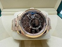 Rolex sky-dweller | choclate dial | rose gold | 08-2016 | like new - afbeelding 7 van  12