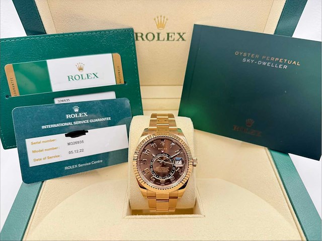 Rolex sky-dweller | choclate dial | rose gold | 08-2016 | like new - afbeelding 3 van  11