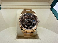 Rolex sky-dweller | choclate dial | rose gold | 08-2016 | like new - afbeelding 1 van  11