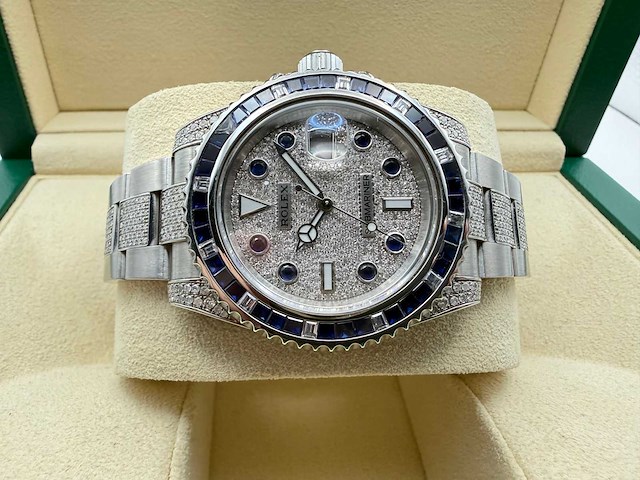 Rolex submariner date 116610ln | iced out with natural diamonds | 2014 - afbeelding 7 van  12