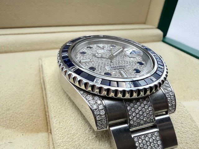 Rolex submariner date 116610ln | iced out with natural diamonds | 2014 - afbeelding 10 van  12