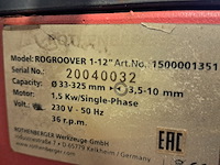 Rolgroefapparaat 2-12" 230v op onderstel rothenberger, ro groover 2-12" hydraulic, bouwjaar 2020 - afbeelding 8 van  16