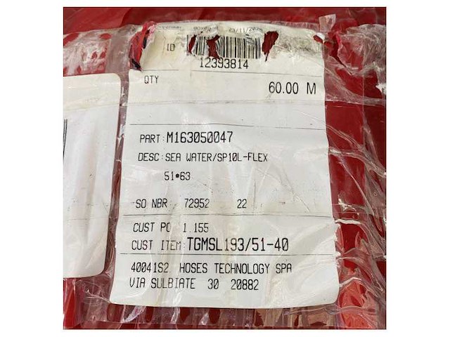 Roll sea water sp10l -flex ø51 x 63 mm sea and hot water hose - 60 meters - afbeelding 1 van  1