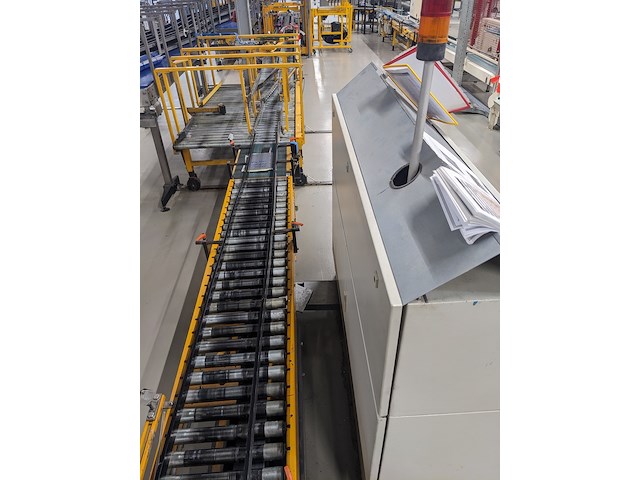 Rollenbaan met dozenverdeler, beerepoot, geel - afbeelding 5 van  12