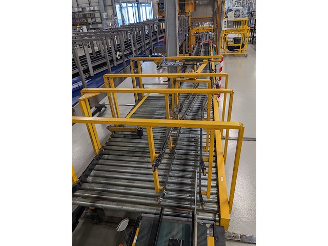 Rollenbaan met dozenverdeler, beerepoot, geel - afbeelding 6 van  12