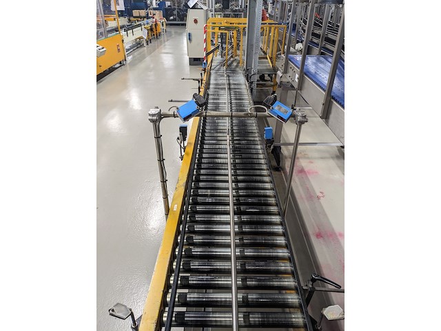 Rollenbaan met dozenverdeler, beerepoot, geel - afbeelding 8 van  12