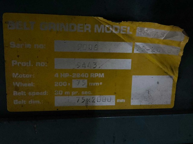 Romas backstand bandschuurmachine - afbeelding 8 van  8