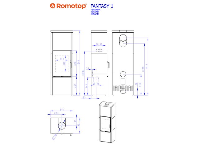Romotop - fantasy - houtkachel - vrijstaand - afbeelding 3 van  5