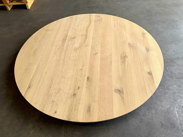 Rond eiken blad verjongde kant 160 cm - afbeelding 2 van  3