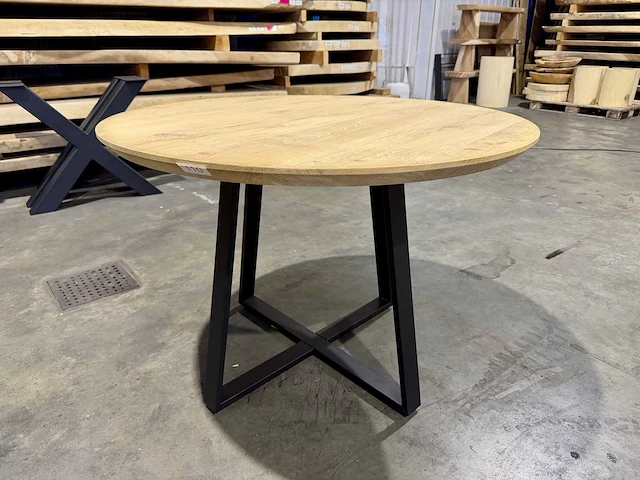 Rond eiken tafel 110 cm - afbeelding 2 van  4