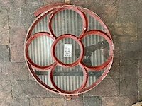 Rond rozet-stalraam, historisch, roodbruin, diameter 47,5 cm