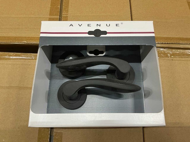 Rond rozet zwart deurkruk set (46x) - afbeelding 1 van  4