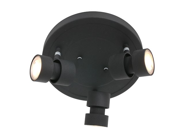 Ronde 3-lichts spot met gu10 lichtbronnen, steinhauer, natasja 7905zw, zwart, 2026 - afbeelding 1 van  5