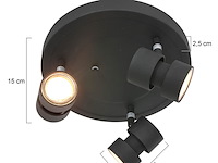 Ronde 3-lichts spot met gu10 lichtbronnen, steinhauer, natasja 7905zw, zwart, 2026 - afbeelding 3 van  5