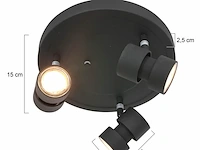 Ronde 3-lichts spot met gu10 lichtbronnen, steinhauer, natasja 7905zw, zwart, 2026 - afbeelding 2 van  5