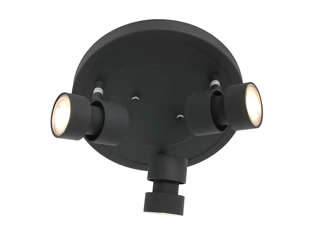 Ronde 3-lichts spot met gu10 lichtbronnen, steinhauer, natasja 7905zw, zwart, 2026 - afbeelding 1 van  5
