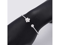 Ronde armband met briljanten en bloemmotief - afbeelding 2 van  6