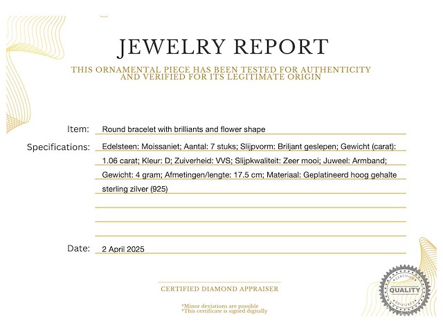 Ronde armband met briljanten en bloemmotief - afbeelding 3 van  6