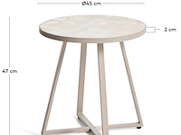Ronde bijzettafel van gegalvaniseerd staal en beige tegels ø45 cm, kave home, tella - afbeelding 5 van  5