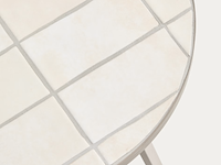 Ronde bijzettafel van gegalvaniseerd staal en beige tegels ø45 cm, kave home, tella - afbeelding 3 van  7