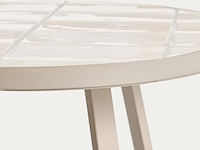 Ronde bijzettafel van gegalvaniseerd staal en beige tegels ø45 cm, kave home, tella - afbeelding 4 van  7